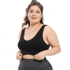Sports Bra Women's Plus Breathable Mesh Hollow Out Yoga Running