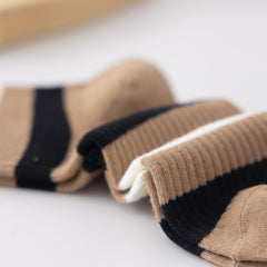 5 Pairs Striped Crew Socks Comfy & Breathable All match Socks