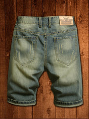 Men's Vintage Ripped Denim Jeans Light Shorts