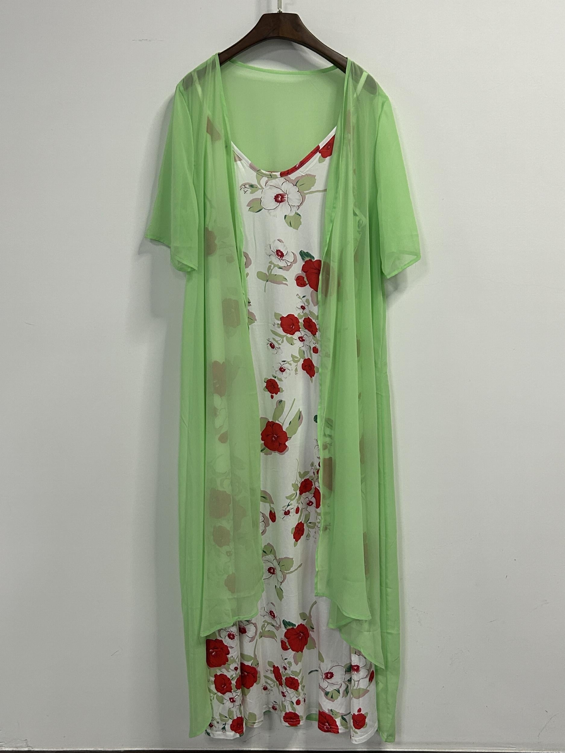 Floral Maxi Cami Dress & Cardigan Set