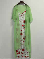 Floral Maxi Cami Dress & Cardigan Set