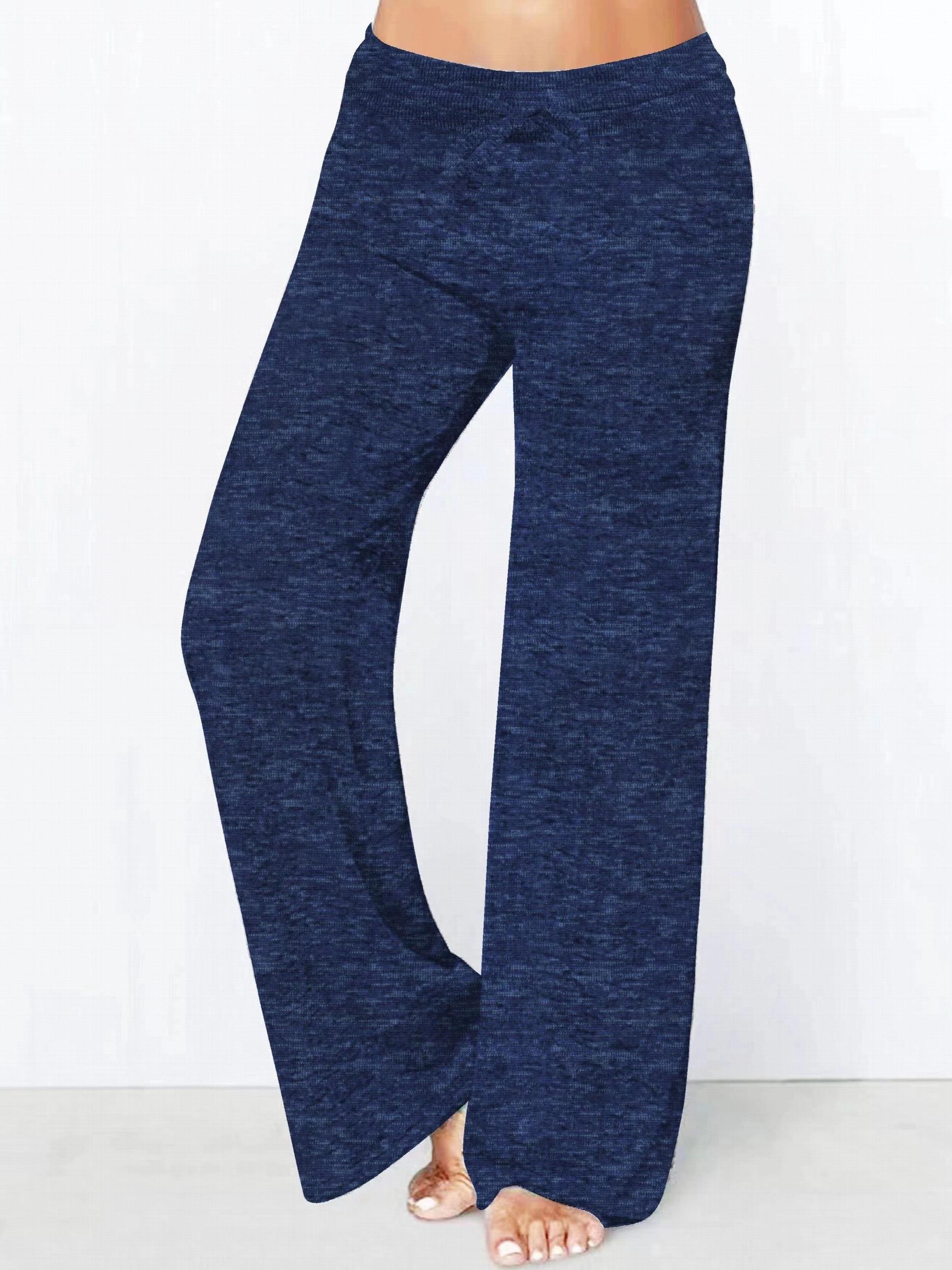 Solid Drawstring Straight Leg Pants Casual Loose Pants For Spring & Fall