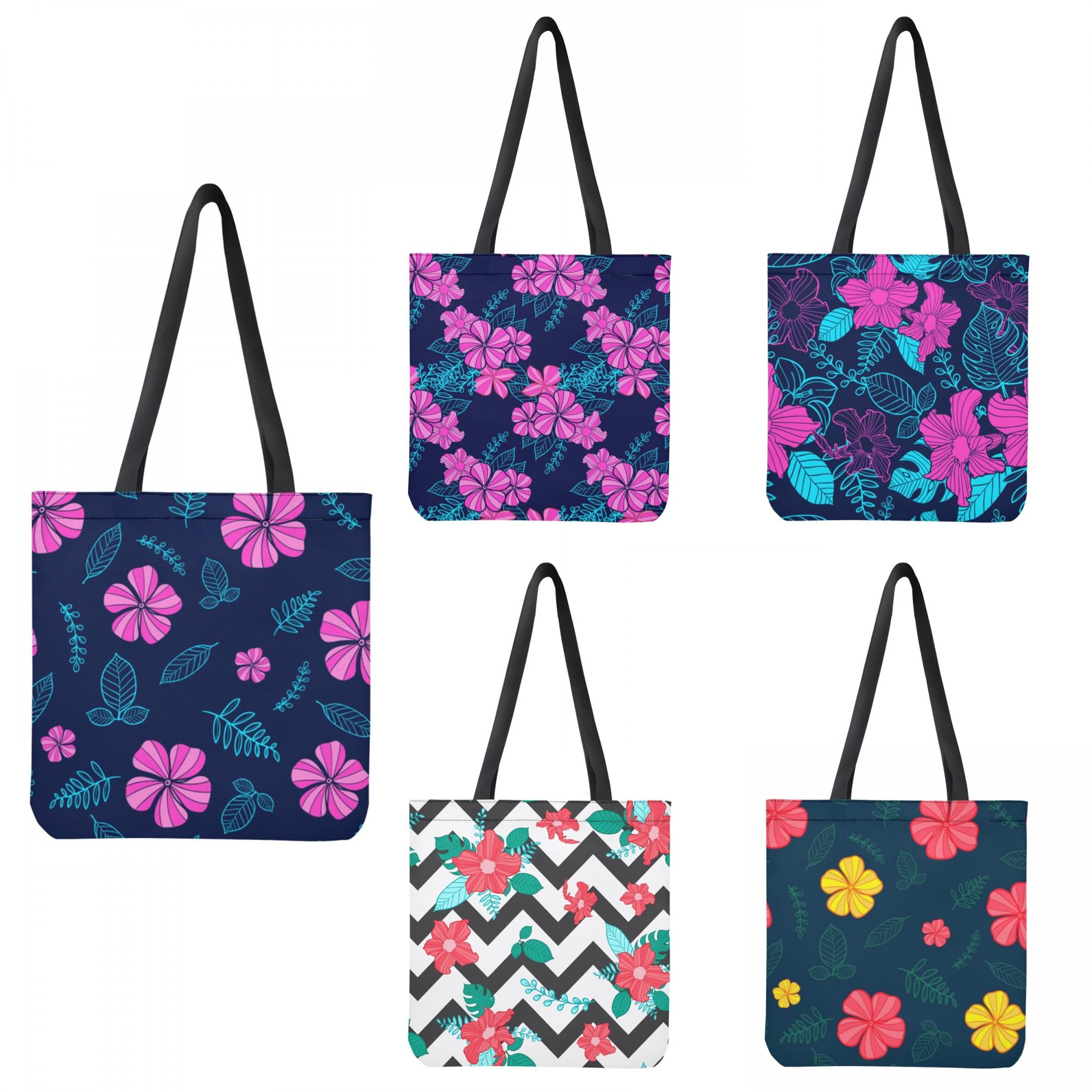Plants and Flowers Print Totes Bag Eco Shopping Large Bags