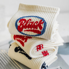 Letter Print Sports Socks Sweat absorbent And Breathable Mid calf Sports Socks