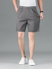 Pleated Shorts Men's Casual Solid Shorts Summer Leisure