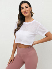 Semi Sheer Sexy Sports Running T Shirt Solid Summer Sports Tee