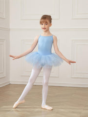 Girls Cami Ballet Tutu Dress Mesh Leotard Dance