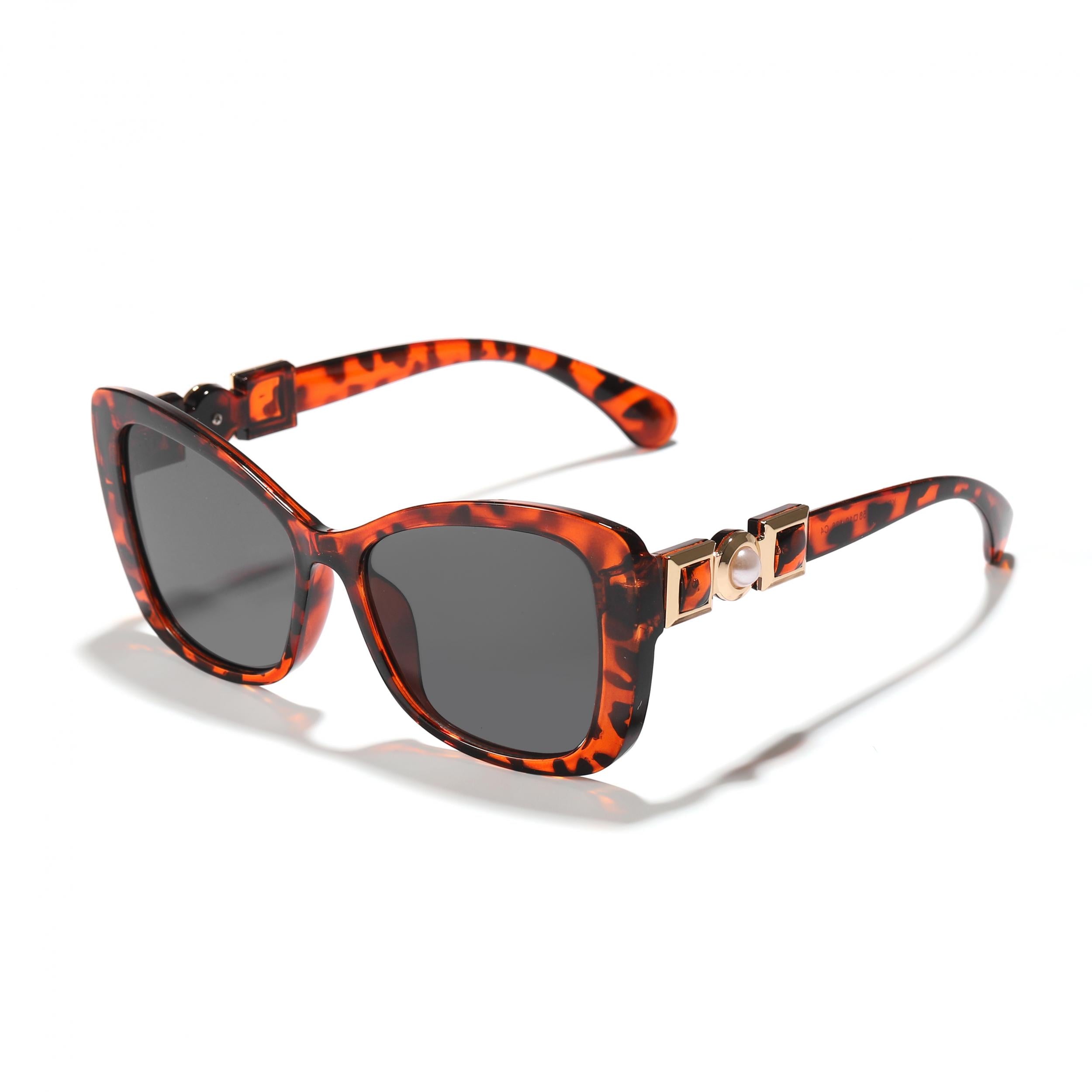 Cat Eye Sunglasses Faux Pearl Temple UV400