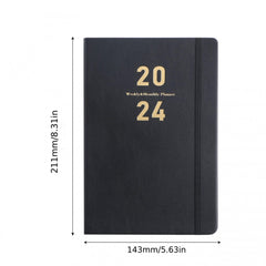 Agenda Book Planner With Pen Insert Faux Leather Diary Book Efficiency Manual