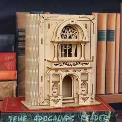 3D Wooden Puzzle Gothic Style Magic Book House DIY Building Decoration