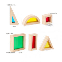 Colorful Wooden Rainbow Building Blocks Educational Puzzle Toy