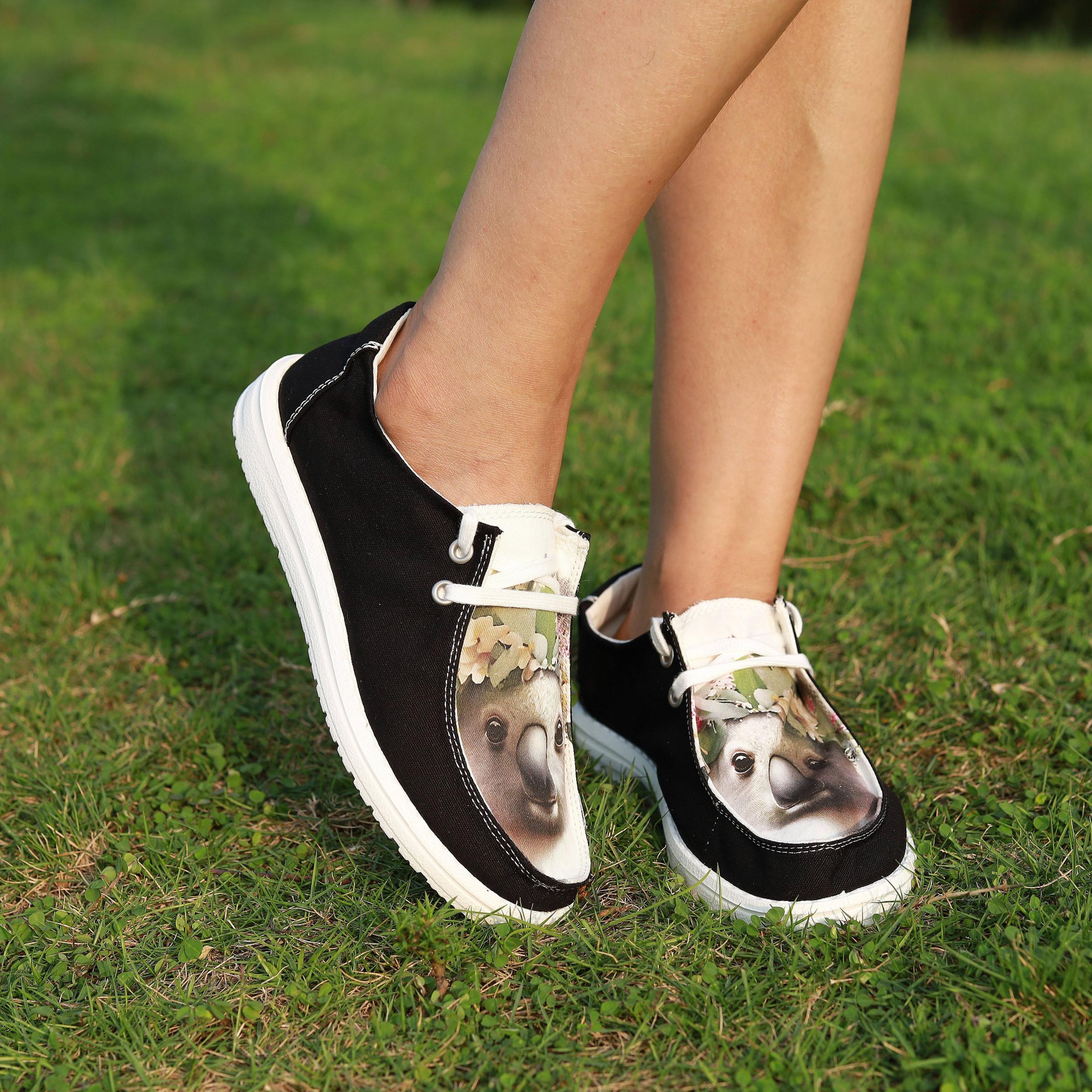 Koala Pattern Flat Shoes Women's Casual Lightweight Shoes