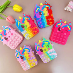 Girls Unicorn Crossbody Bag With Pop Toy For Kids