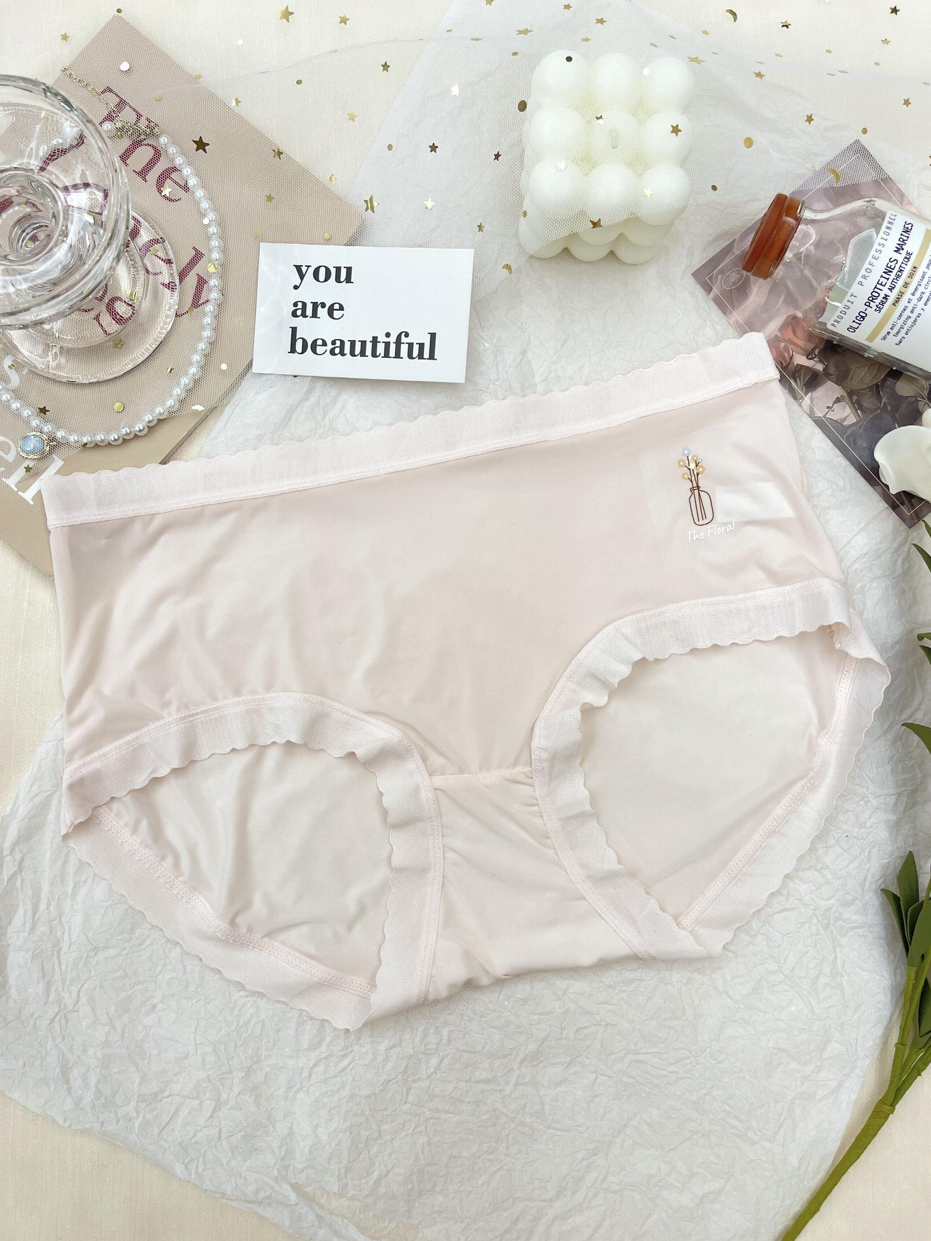 6pcs Girl's Triangle Panties Floral Print Elastic Waist Underwear