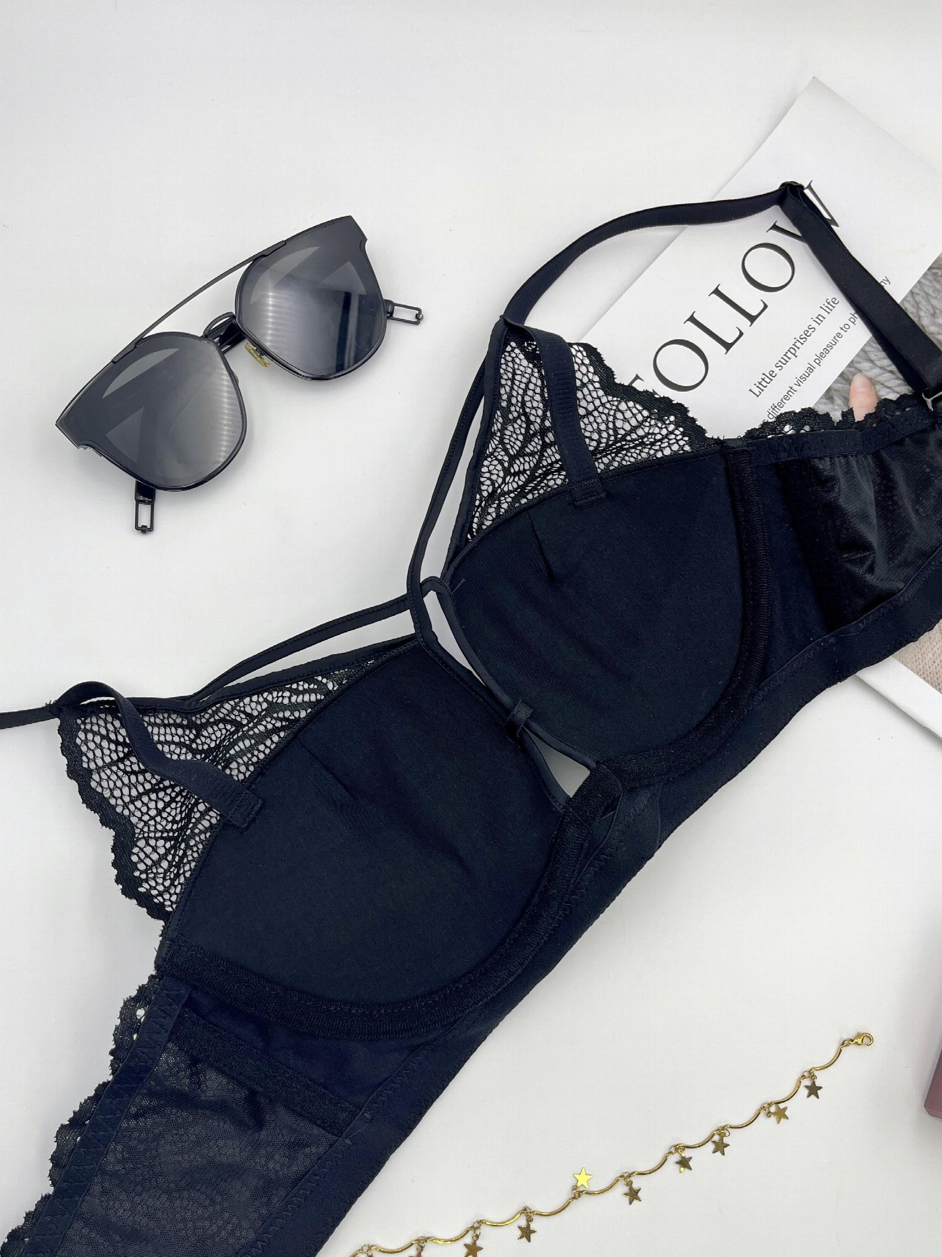 Lace Push Up Bra Breathable Cut Out Lingerie