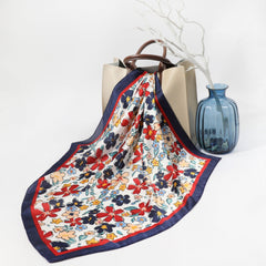 Vintage Flower Print Bandana Square Scarf Neckerchief Classic Head Wrap