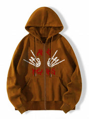 Skeleton Hands Graphic Hooded Sweatshirt for Halloween