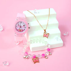 3pcs Girls' Quartz Watch Bracelet Set European Style LED Glow in the Dark