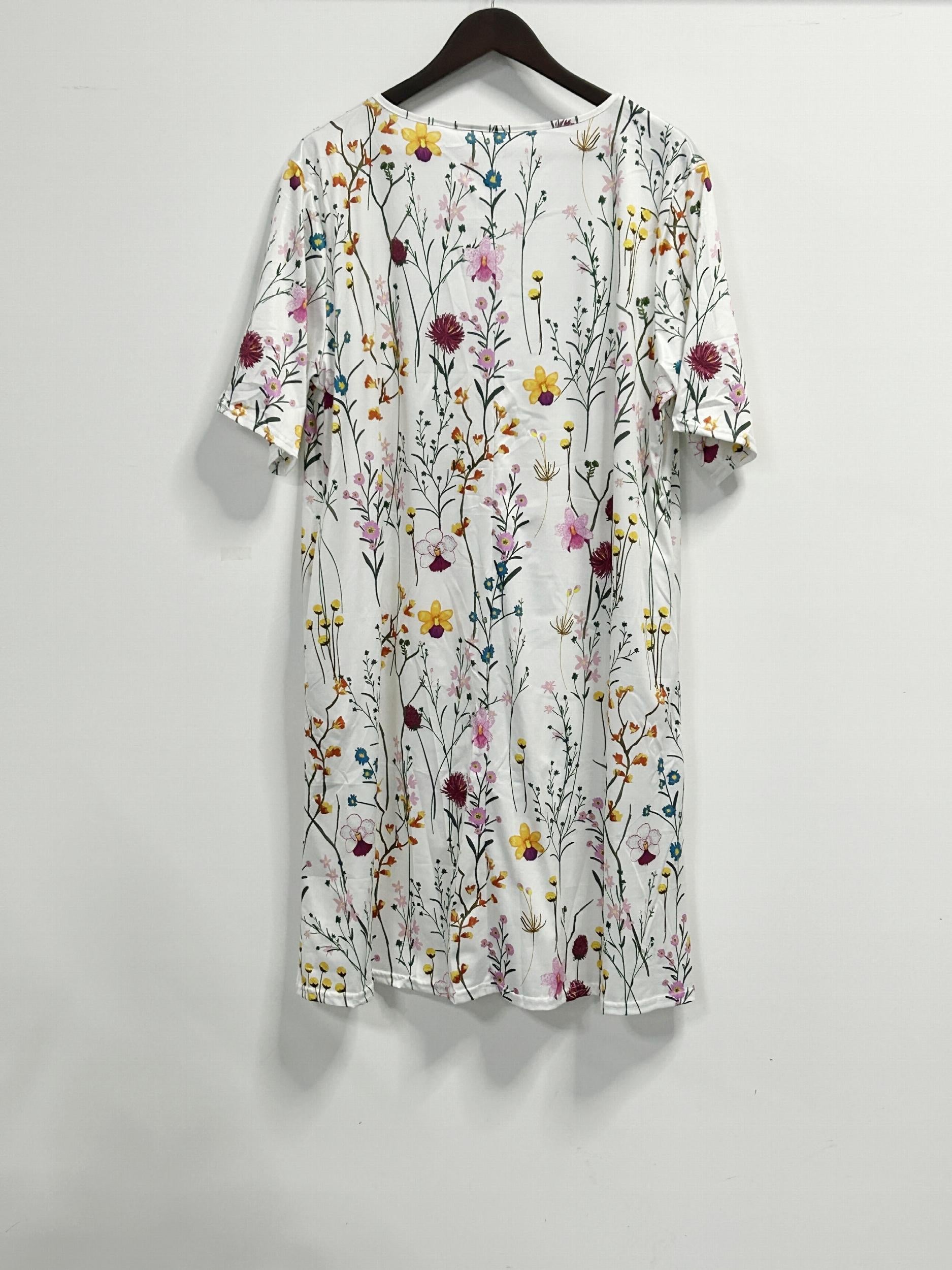 Ditsy Floral Print Beach Dress with Pockets