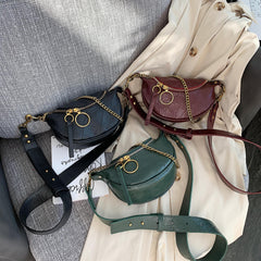PU Leather Crossbody Bags For Women Chain Small Shoulder Bag