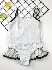Toddler Girl's Cartoon Fruit Print Tankini Swimsuit