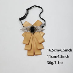 Yellow Lace Wings Bow Tie for Women
