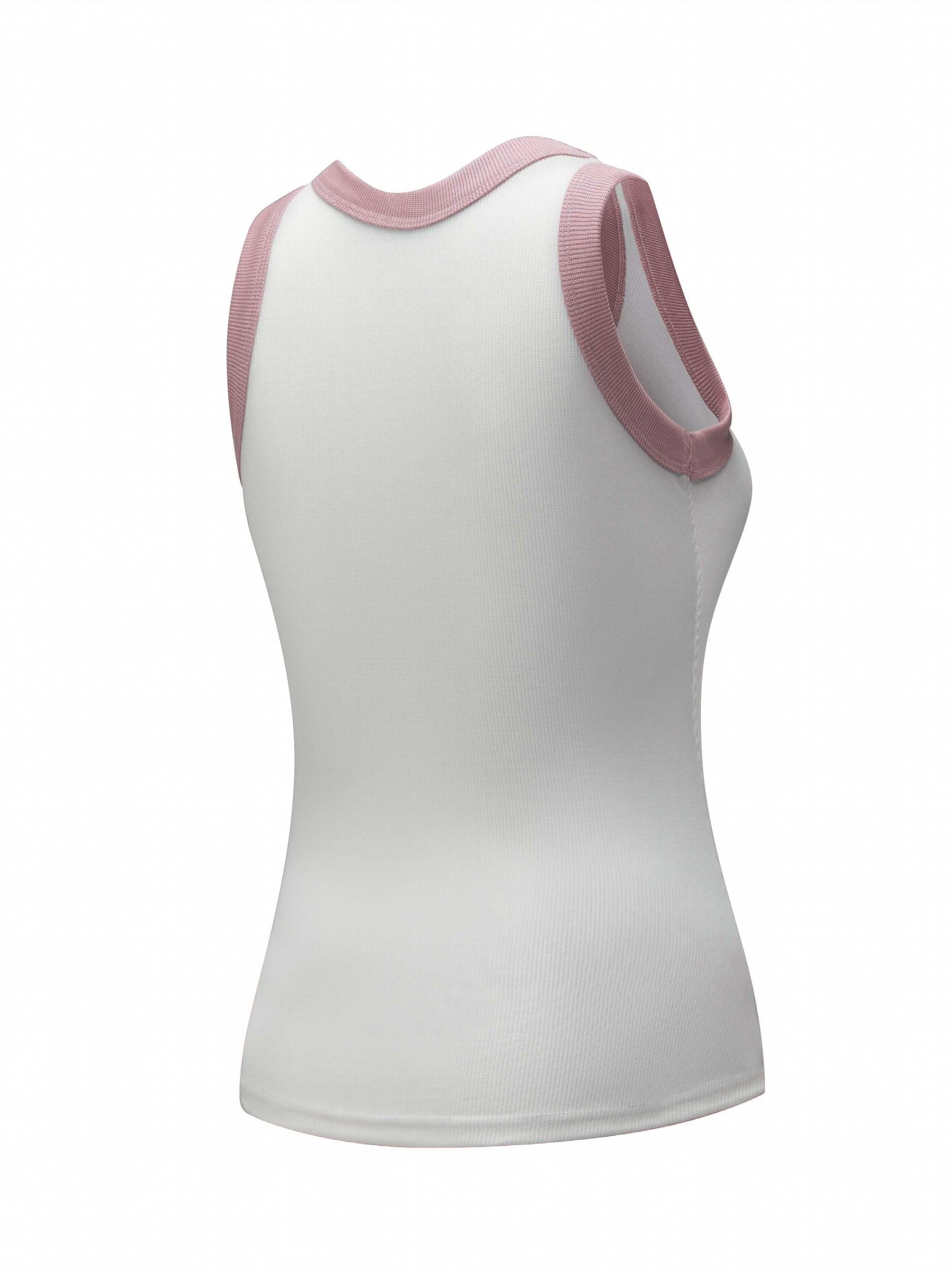 Women's Sports Tank Top Contrast Binding Casual Sleeveless Top