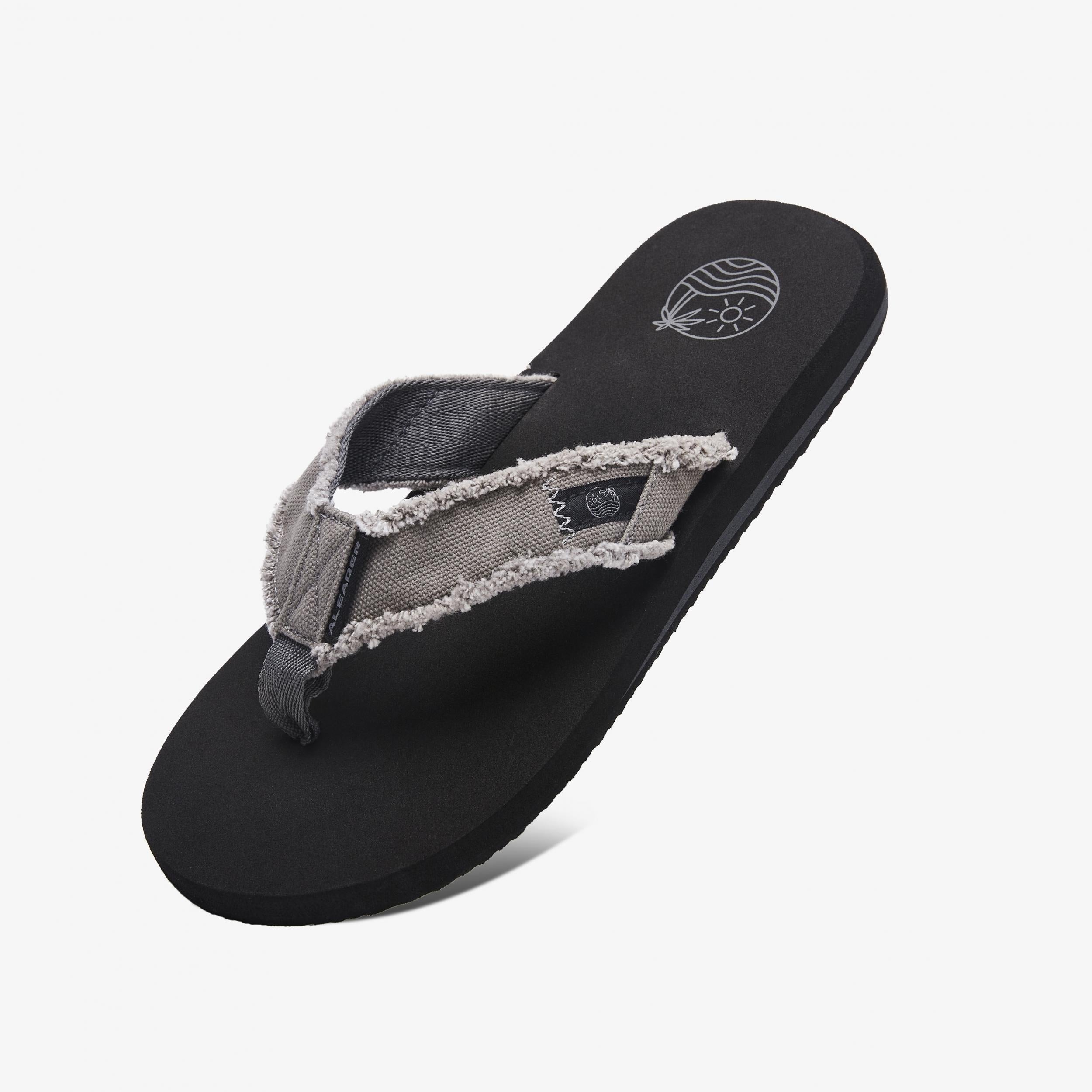 Men's Distressed Canvas Arch Support Flip Flops