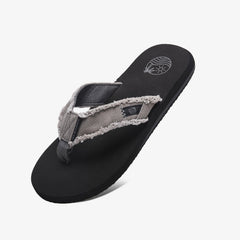 Men's Distressed Canvas Arch Support Flip Flops