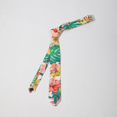 Summer College Style Funky Casual Cotton Floral Print Tie