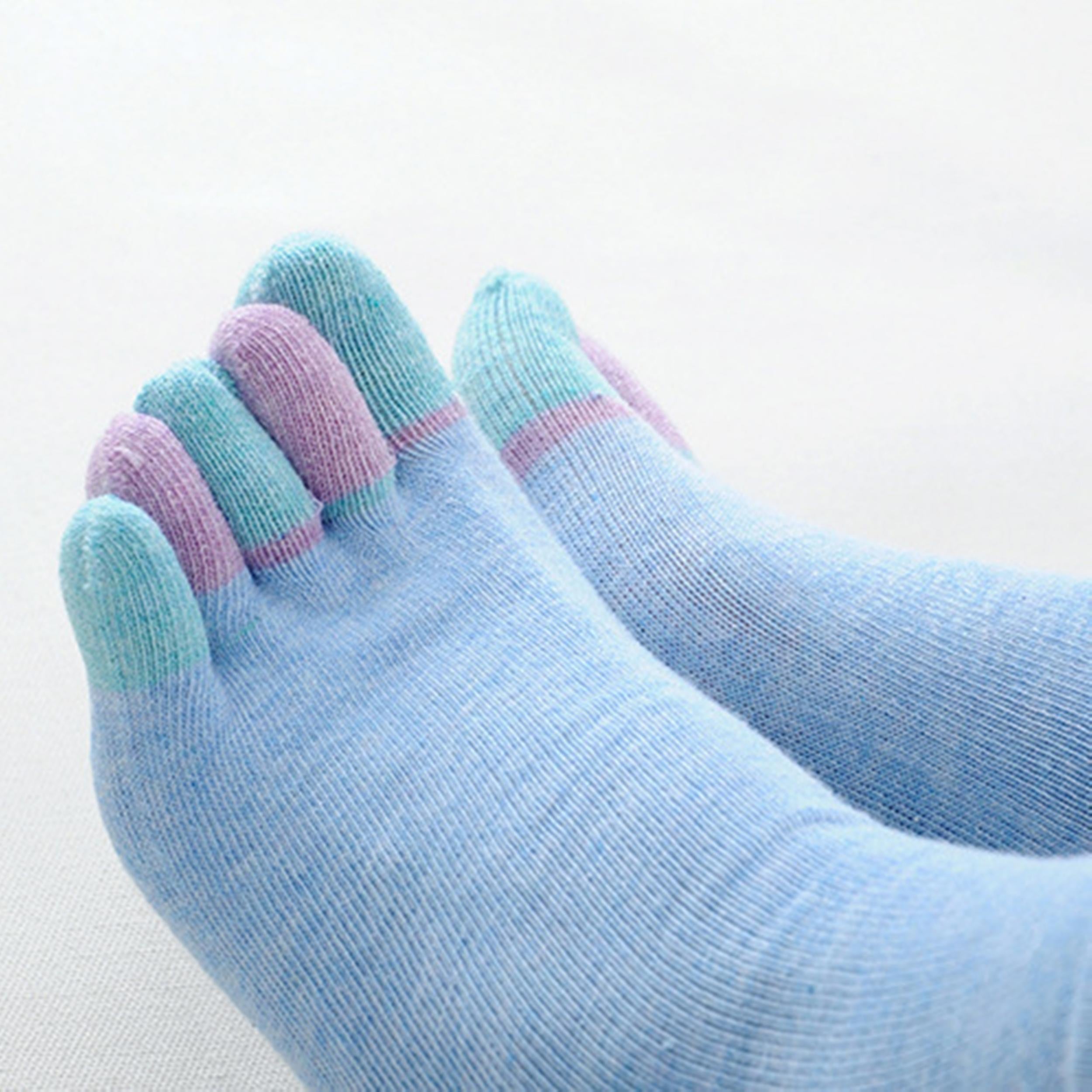 6 Pairs Women's Toe Socks Cotton Crew Sock Five Finger Socks