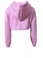 Casual Drawstring Crop Hoodie for Spring