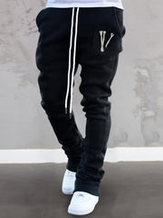 Men's LOVE Bone Graphic Sweatpants Elastic Waist Flared