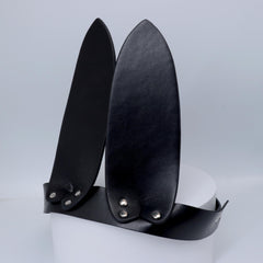 Punk Rabbit Ear Headgears Leather Head Cover Mask Cosplay Costume Accessory