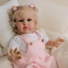 24 Inch Handcrafted Reborn Doll with Soft Vinyl Body and Realistic Features