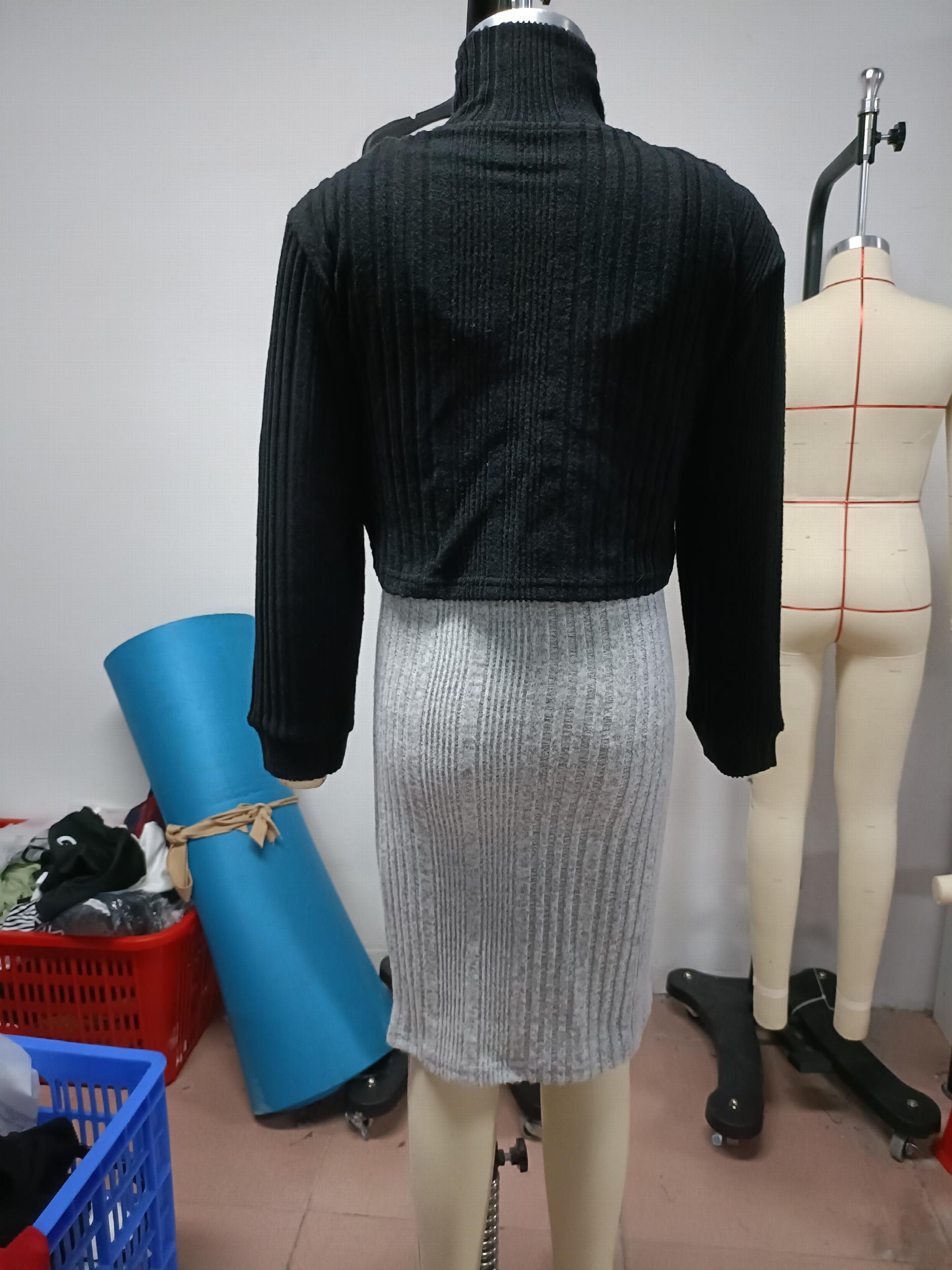 Girls' 2pcs Mock Neck Sweater Top and Bodycon Dress Set