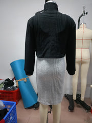 Girls' 2pcs Mock Neck Sweater Top and Bodycon Dress Set