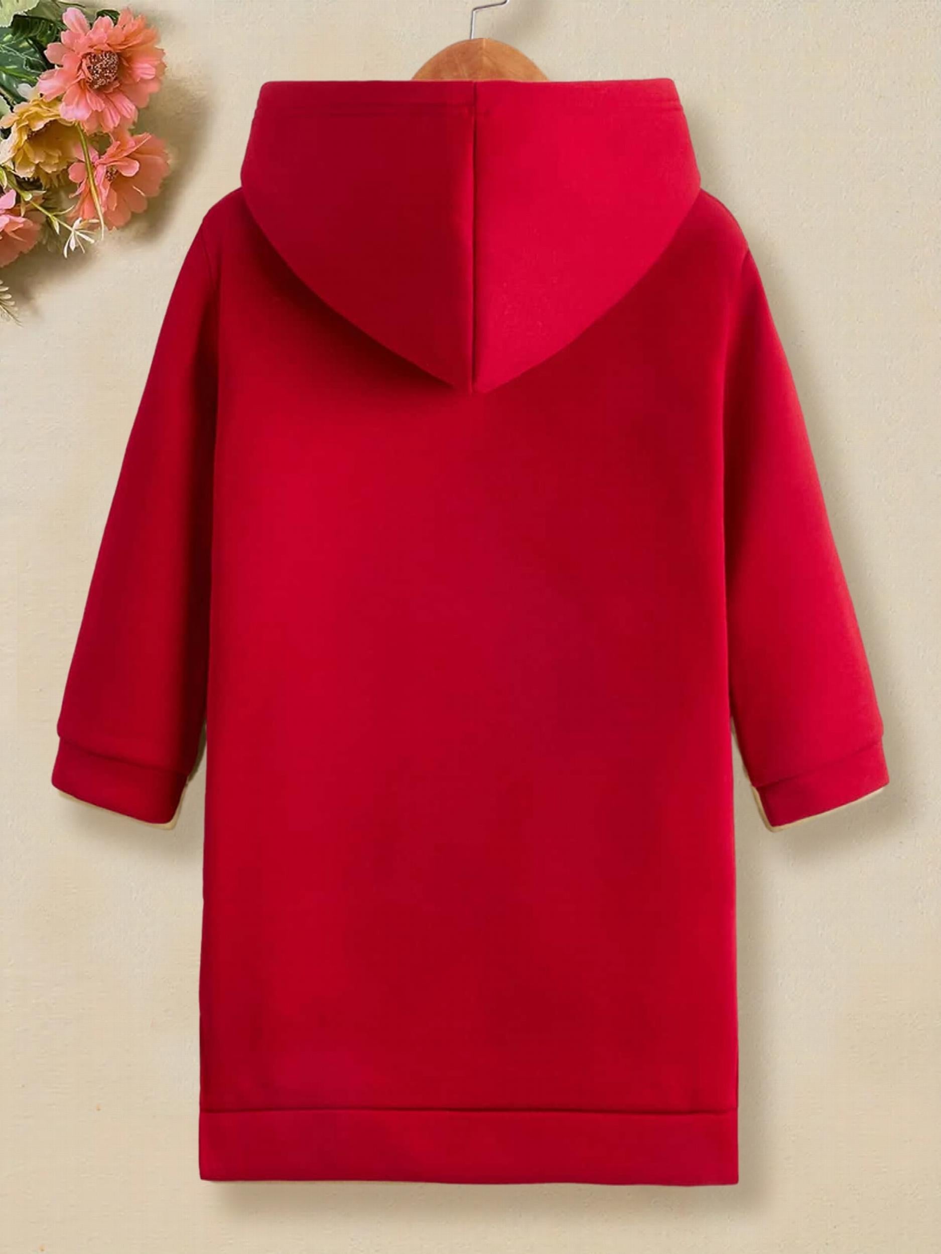Girls Fleece Hooded Sweatshirt Pullover With Pocket