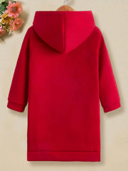 Girls Fleece Hooded Sweatshirt Pullover With Pocket