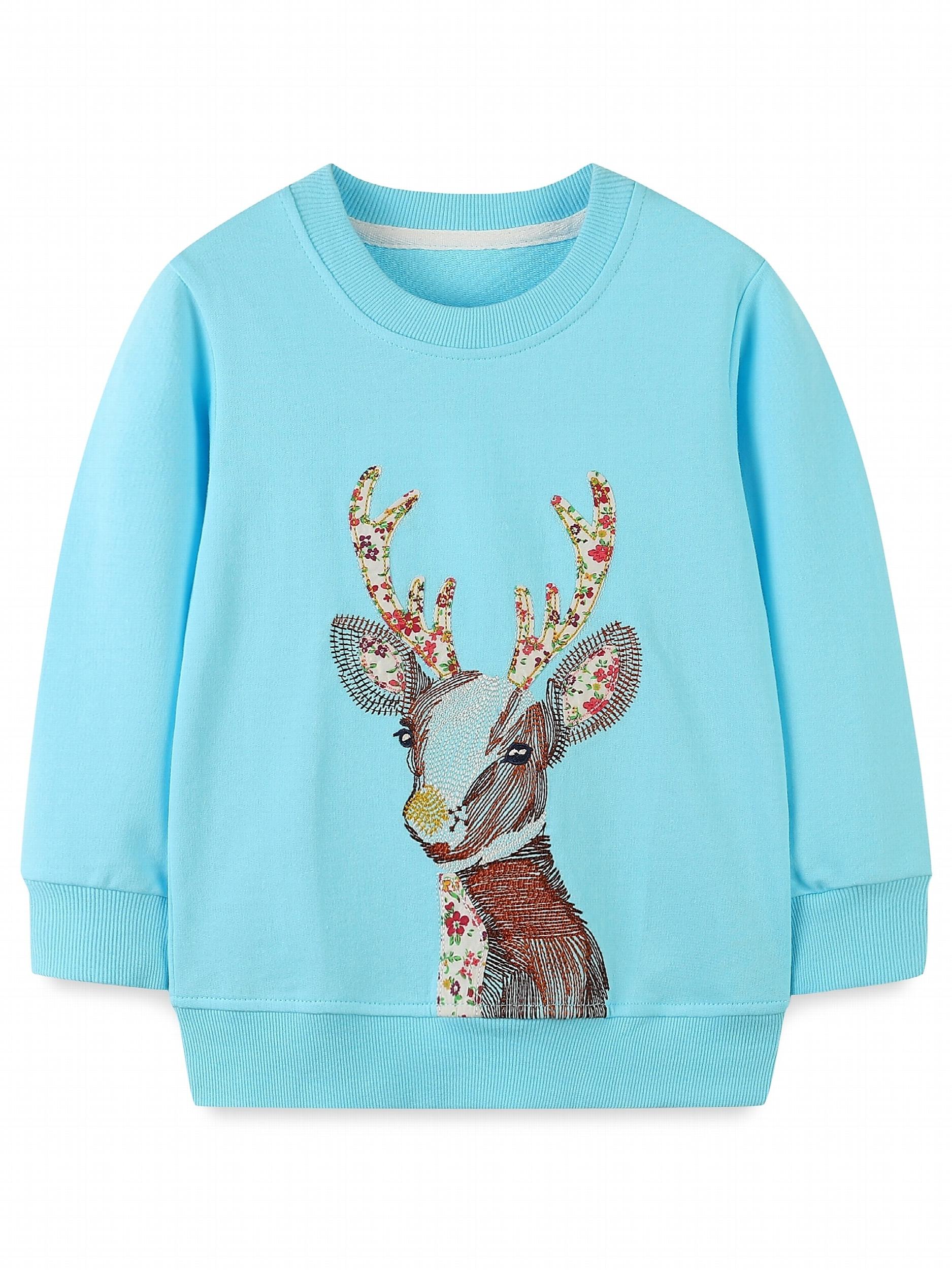 Girls' Sequin Unicorn Crew Neck Sweatshirt Long Sleeve Top