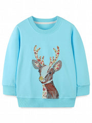 Girls' Sequin Unicorn Crew Neck Sweatshirt Long Sleeve Top