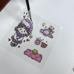 Sweetheart Girl Luggage Stickers Cartoon Decorative Waterproof Notebook Stickers