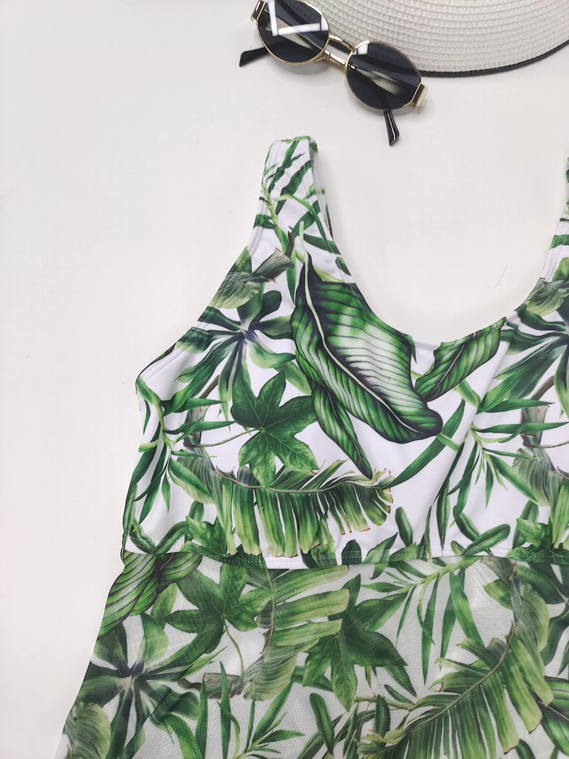 Tropical Print Tankini Set