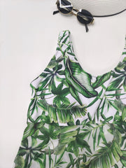 Tropical Print Tankini Set