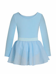Girls Chiffon Skinny Ballet Dress Long Sleeve Dance Costume