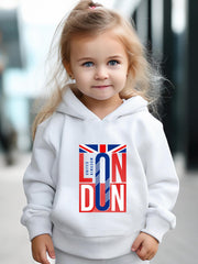 Girls Dn Pattern Hooded Sweatshirt & Sweatpants Set