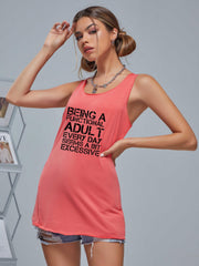 Functional Adult Loose Tank Top for Sports Fitness Yoga Running