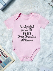 Baby Short Sleeve GREAT GRANDMA IN HEAVEN Romper Bodysuit