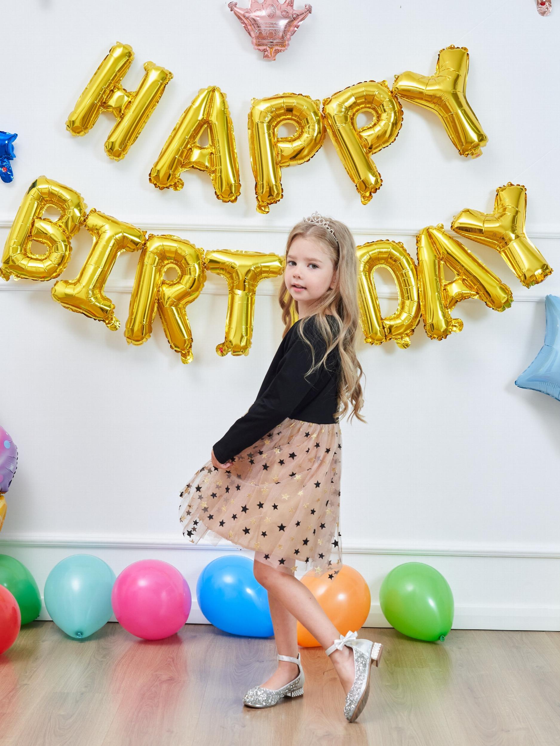 Girls Sequin Princess Dress Long Sleeve Party Dress