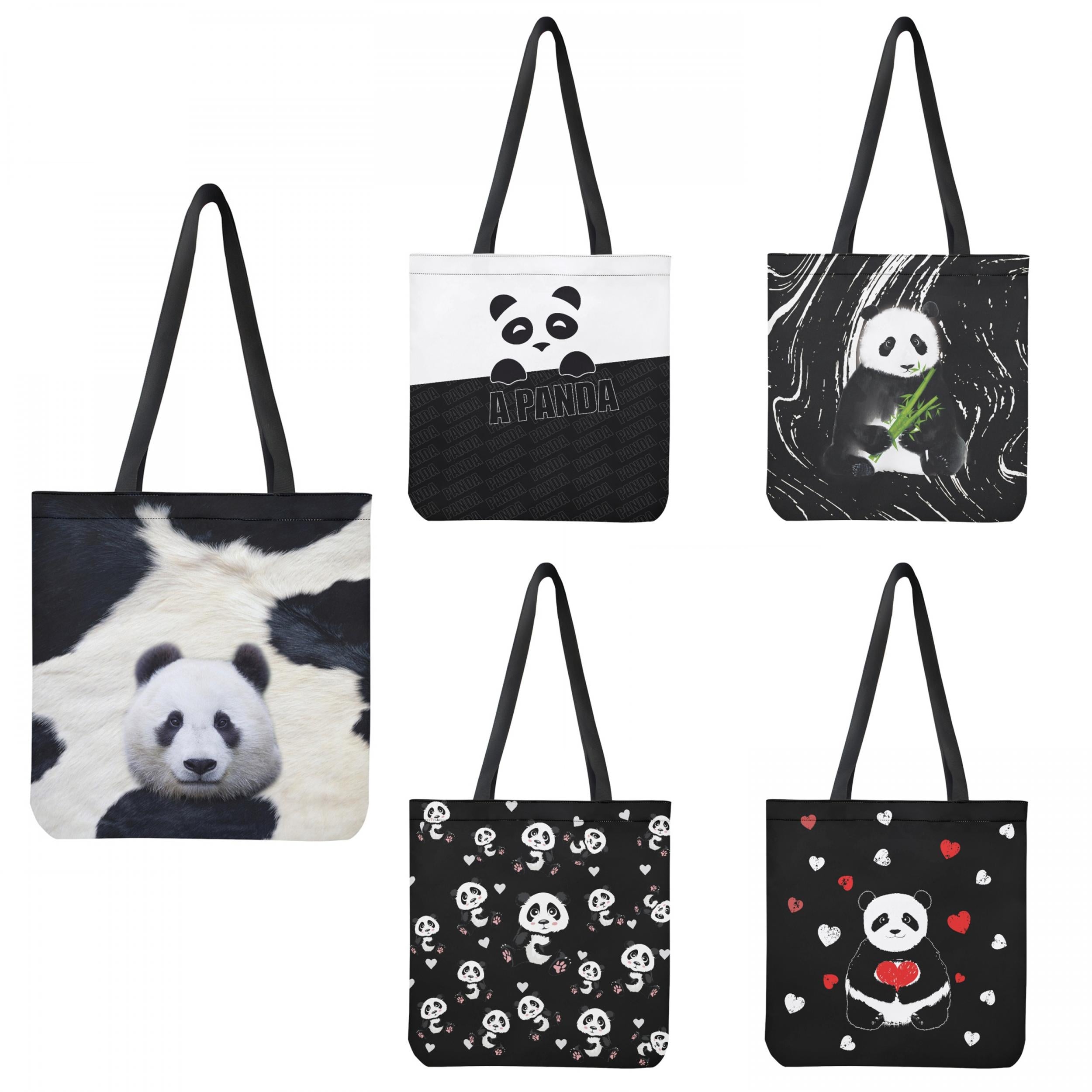 Chinese Giant Panda Reusable Bulk Shopping Bag Double Sided Print